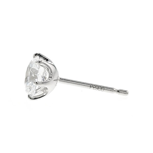 ダイヤモンド ピアス 一粒 片耳用 0.5ct E VS1 3EX プラチナ 中央宝石