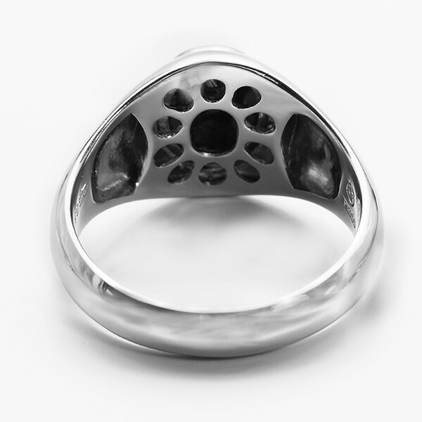ブラックダイヤモンド メンズリング 2.075ct オーバルローズカット
