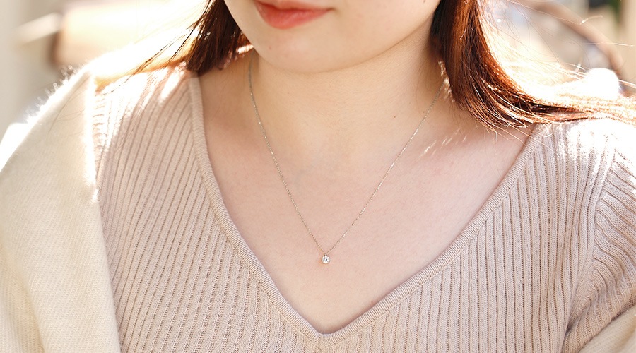 ❤❤エレガントな大粒宝石（5） チェーンネックレス✨✨ ダイヤモンド ネックレス 一粒 0.5ct L～VERY LIGHT YELLOW VS1