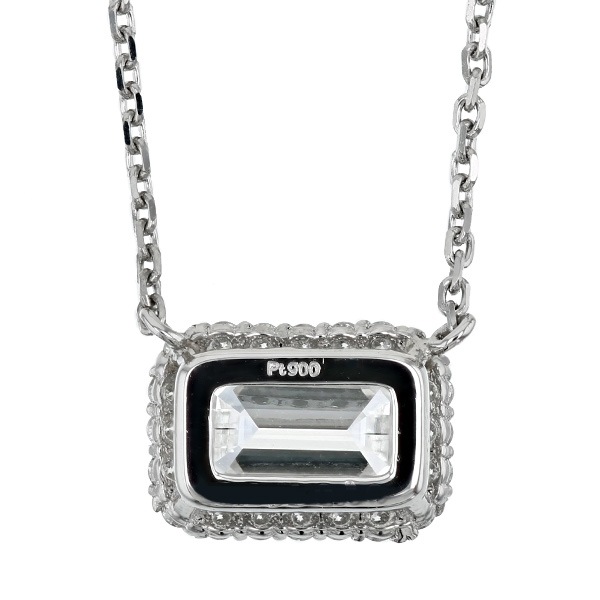 ダイヤモンド ネックレス 一粒 0.5ct E VVS2 エメラルドカット