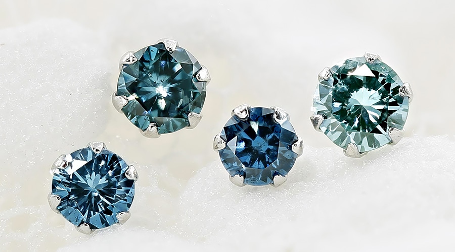 プラチナ ブルーダイヤモンド ピアス ☆片耳用☆ トリート ファンシー