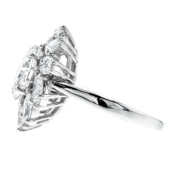 ダイヤモンド リング 3.2ct F IF スクエアエメラルドカット プラチナ