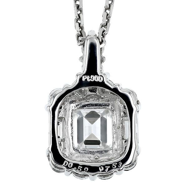 【美品✨】【中宝研ソ付】 エメラルドカット ダイヤモンド プラチナ ネックレス ダイヤモンド ネックレス 0.7ct E VS1 エメラルドカット プラチナ 中央