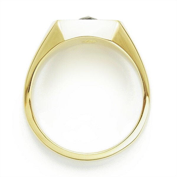 ブラックダイヤモンド メンズリング 印台 シグネットリング 1.016ct