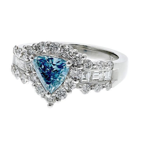 ブルージルコン 6.0ct ダイヤモンド 0.5ct プラチナ リング(指輪