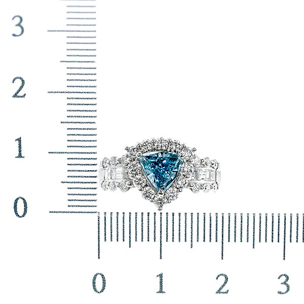 ダイヤモンド リング 0.834ct FANCY DEEP GREEN BLUE SI1