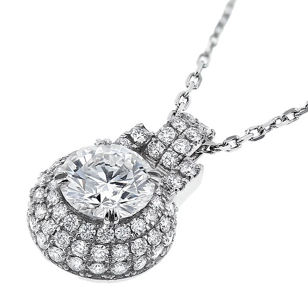 ダイヤモンド ネックレス 1ct D VVS2 3EX プラチナ 中央宝石研究所