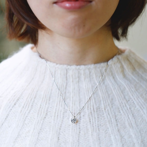 ダイヤモンド ネックレス 一粒 1.8ct G I1 GOOD プラチナ 中央宝石研究