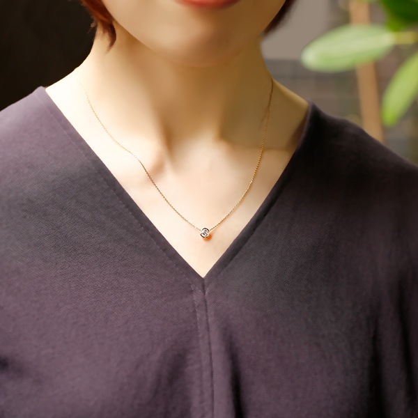 ダイヤモンド ネックレス 一粒 0.4ct E VS2 3EX H&C 18金 中央