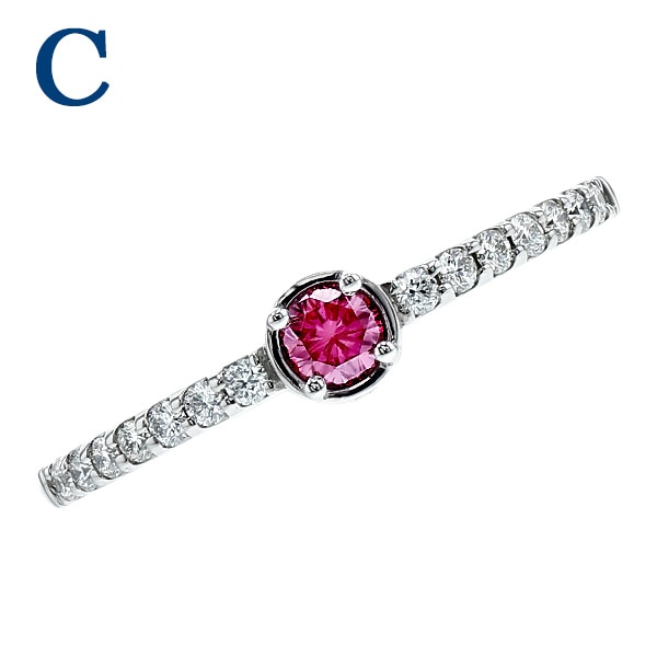 ピンクダイヤモンド リング 0.10～0.19ct FANCY VIVID PINK～FANCY
