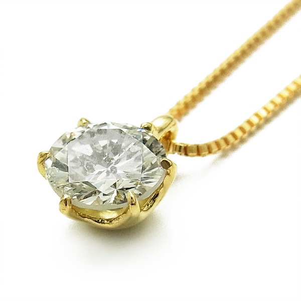 ダイヤモンド ネックレス 一粒 0.703ct D VS1 3EX H&C 18金 中央宝石 