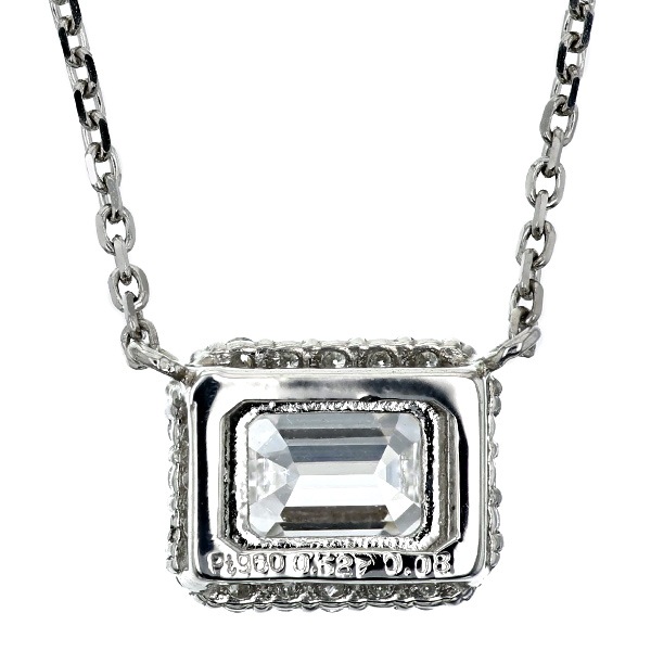 ダイヤモンド ネックレス 0.5ct D IF エメラルドカット プラチナ 中央