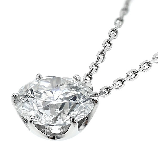ダイヤモンド ネックレス 一粒 2.1ct G I1 EX プラチナ 中央宝石研究所 
