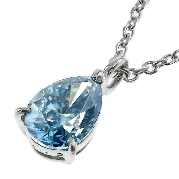 ブルーダイヤモンド ネックレス 一粒 0.602ct FANCY DEEP GREEN BLUE