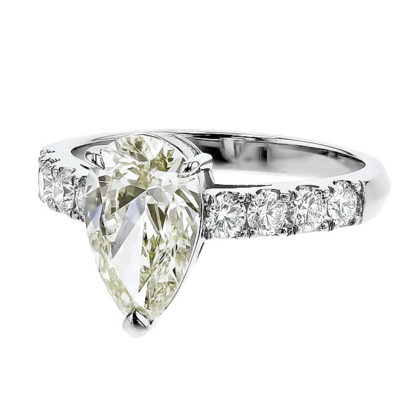 ダイヤモンド リング 2ct N SI1 ペアシェイプ ブリリアント カット