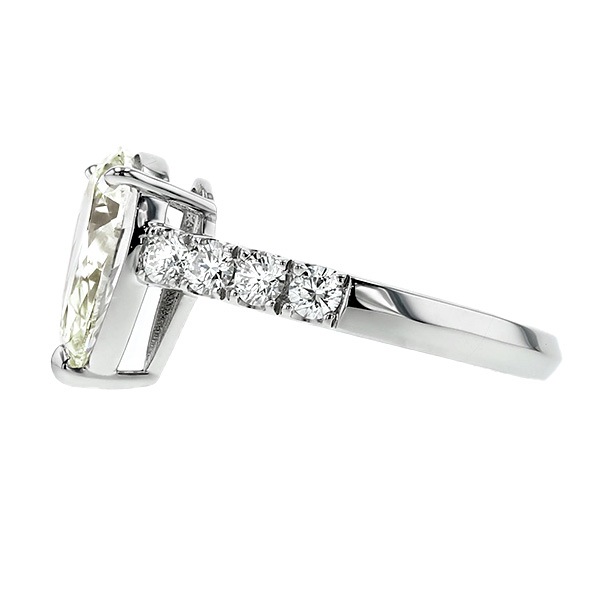 ダイヤモンド リング 2ct N SI1 ペアシェイプ ブリリアント カット