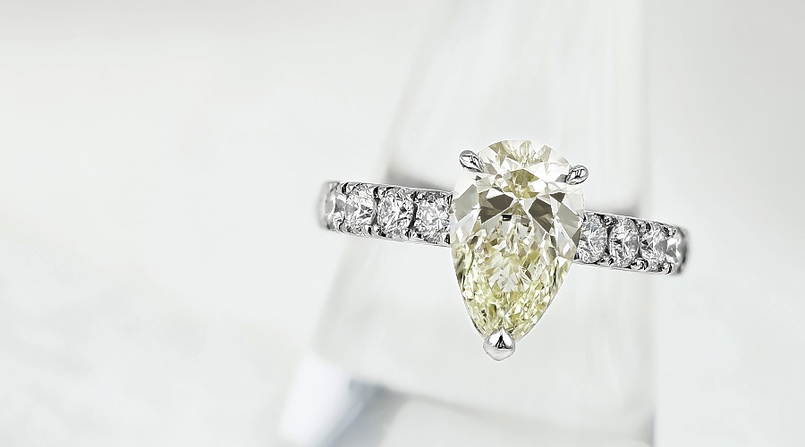高品質 シトリン♡ペアーシェイプ.ブリリアント.カットBIGサイズ No2781 ダイヤモンド リング 2ct N SI1 ペアシェイプ ブリリアント カット