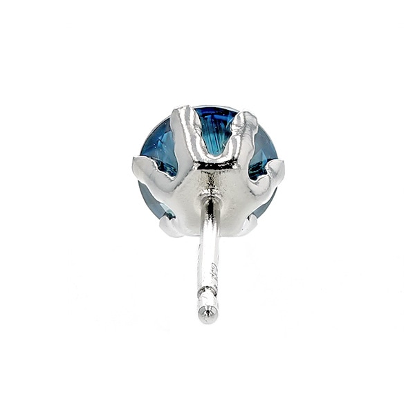 ブルーダイヤモンドピアス 片耳用 0.4ct FANCY DEEP GREEN BLUE～FANCY