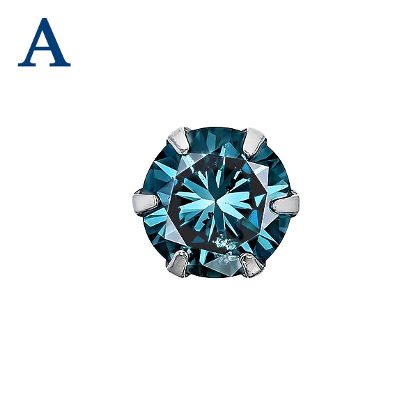 美しく優雅なエメラルドと天然ダイヤのピアス　536000円→→20万円 ブルーダイヤモンドピアス 片耳用 0.4ct FANCY DEEP GREEN BLUE～FANCY