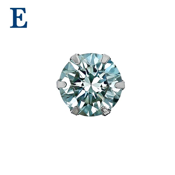 ブルーダイヤモンドピアス 片耳用 0.4ct FANCY DEEP GREEN BLUE～FANCY
