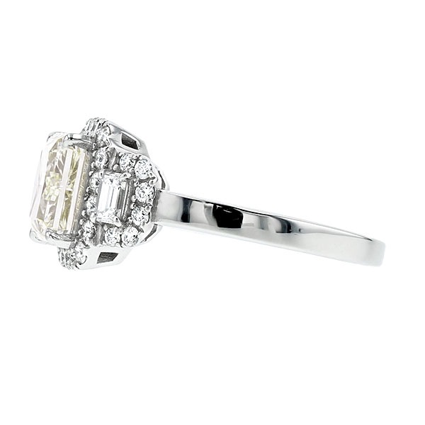 ダイヤモンド リング 2ct L VVS2 ラディアントカット プラチナ GIA