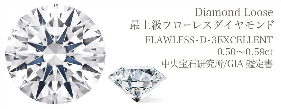 ダイヤモンド ルース 0.5ct FL D 3EX 中央宝石研究所/GIA 鑑定書付 【R