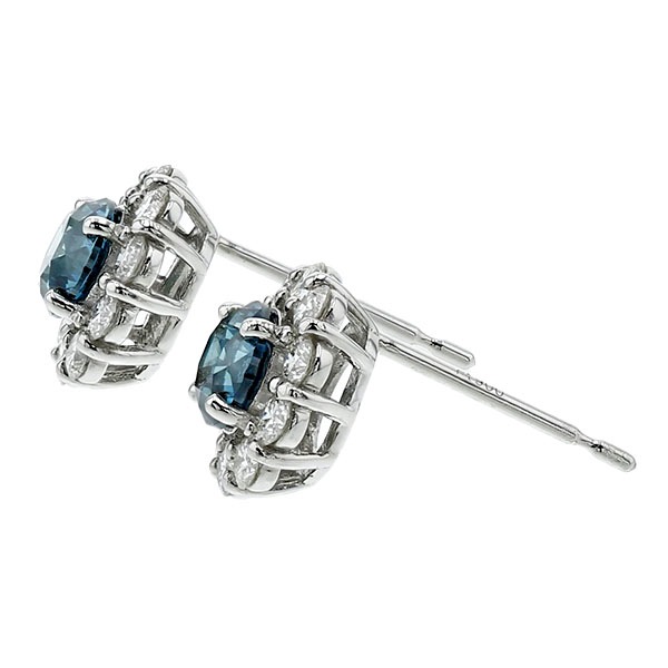 ブルーダイヤモンド ピアス 1.0ct(Total) VS1～VS2 FANCY DEEP GREEN