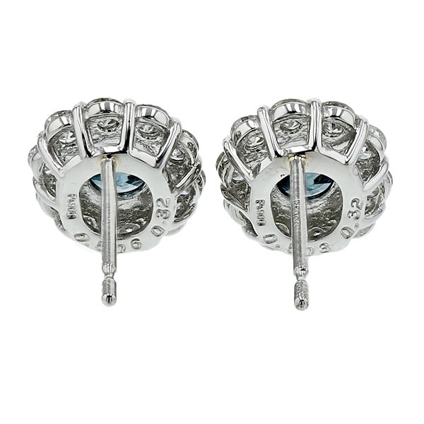 天然石ダイヤモンド1.0ct チェーンデザインピアス ブルーダイヤモンド ピアス 1.0ct(Total) VS1～VS2 FANCY DEEP GREEN