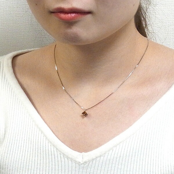 ダイヤモンド ネックレス 一粒 1ct I1クラス-FANCY BROWNクラス 