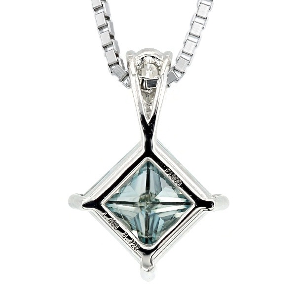 ブルーダイヤモンド ネックレス 1.489ct FANCY DEEP GREEN BLUE