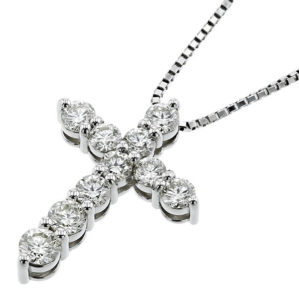 ダイヤモンド クロスネックレス 1.5ct(Total) VVS～VSクラス J