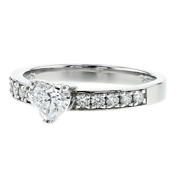 ダイヤモンド リング 0.5ct D IF ハート ブリリアント カット プラチナ
