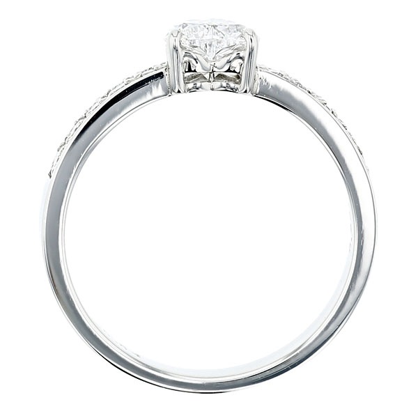 ダイヤモンド リング 0.5ct D IF ハート ブリリアント カット プラチナ