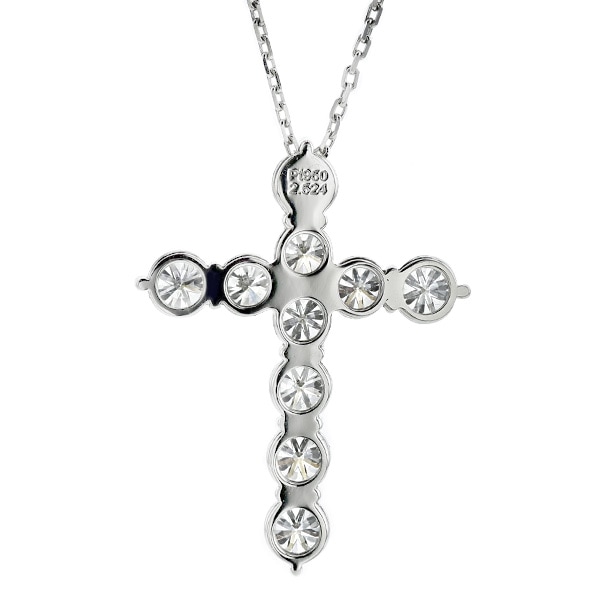 ダイヤモンド クロスネックレス 2.524ct(Total)/10石 E VVS1 3EX