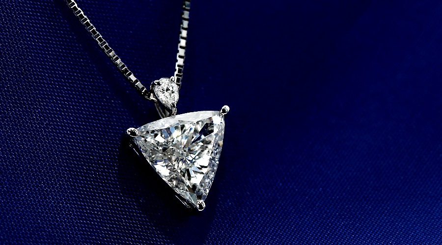 ダイヤモンド ネックレス 一粒 1ct G SI2 トリリアントカット プラチナ