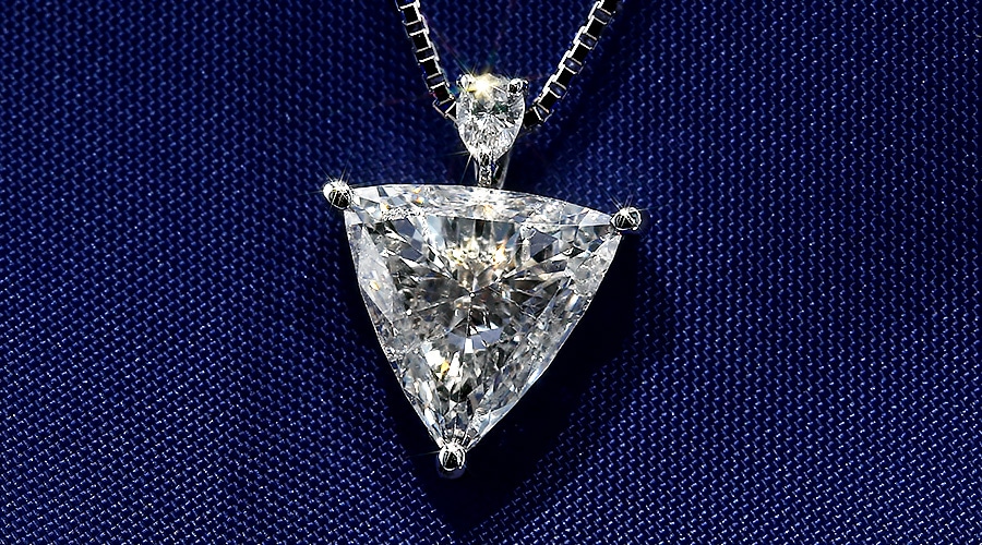 ダイヤモンド ネックレス 一粒 1ct G SI2 トリリアントカット プラチナ