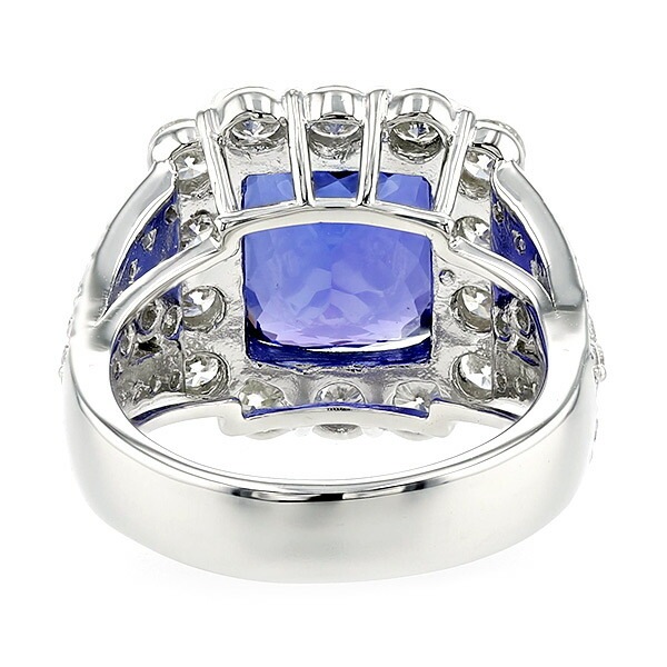 タンザナイト リング 7.866ct クッションカット プラチナ エメット