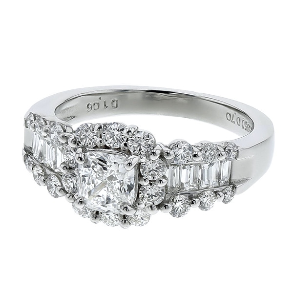 ダイヤモンド リング 0.70ct E～F VS1 クッション モディファイド