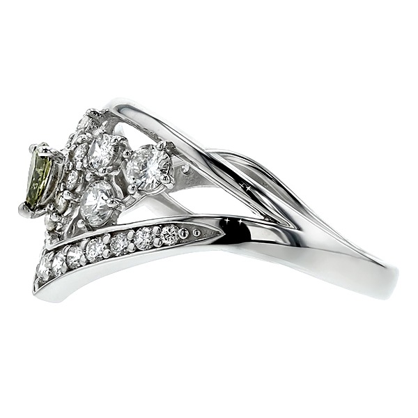 カメレオンダイヤモンド リング 0.091ct SI2 FANCY DARK GRAY