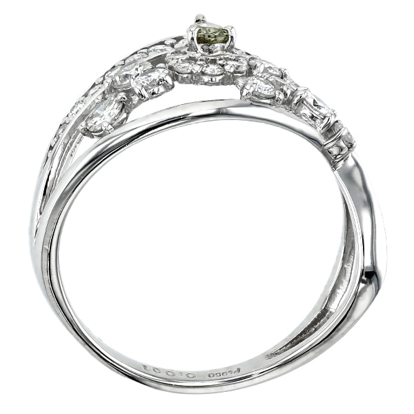 カメレオンダイヤモンド リング 0.091ct SI2 FANCY DARK GRAY