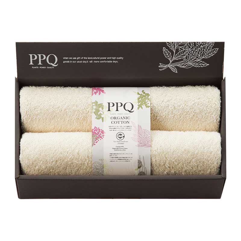 PPQ オーガニックコットン フェイスタオル2P