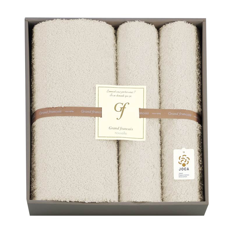 グランフランセ ヌーベル オーガニックコットンロングパイルバスタオル､フェイスタオル2P