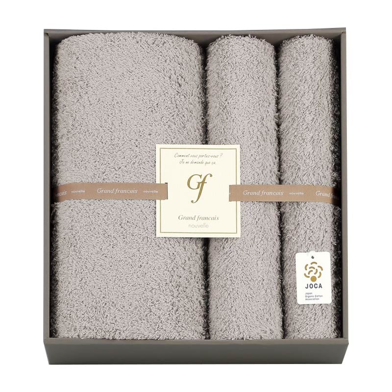 グランフランセ ヌーベル オーガニックコットンロングパイルバスタオル､フェイスタオル2P