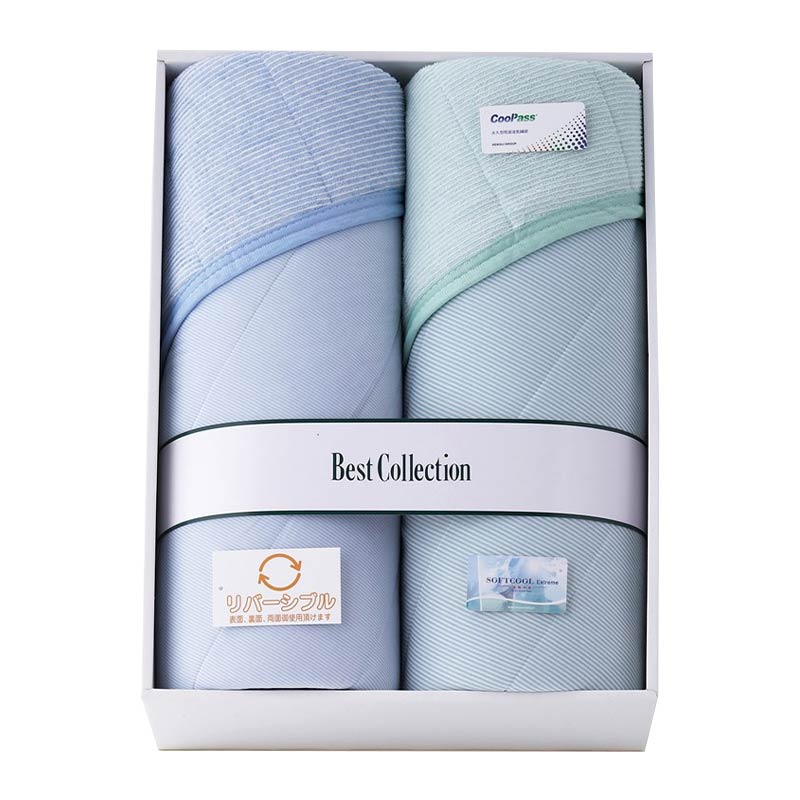 涼感&吸水速乾 リバーシブルキルトケット2P