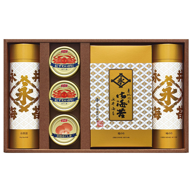 永井海苔 海苔・カニ缶・貝柱缶詰合せ