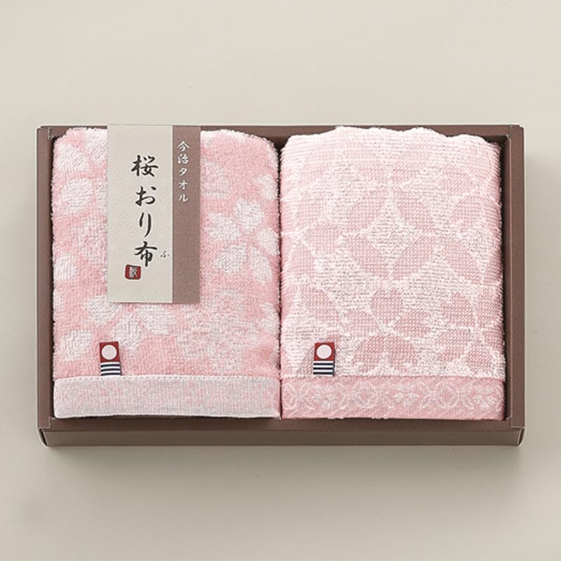 桜おり布 今治産フェイスタオル2P