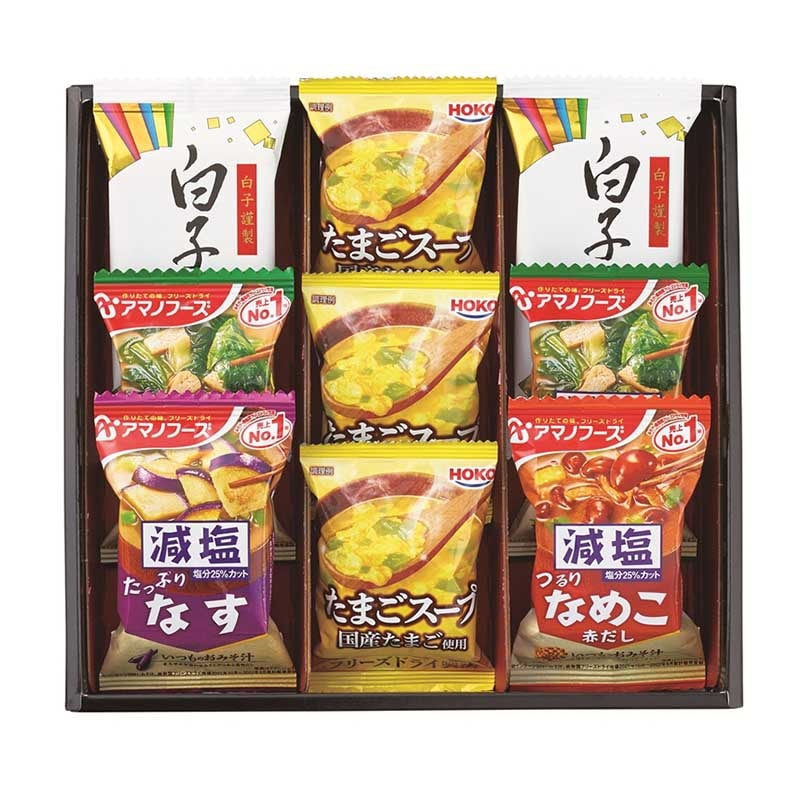 アマノフーズおみそ汁･たまごスープ･白子のりセット