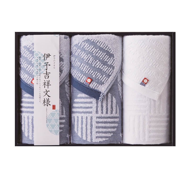 伊予吉祥文様 フェイスタオル3P