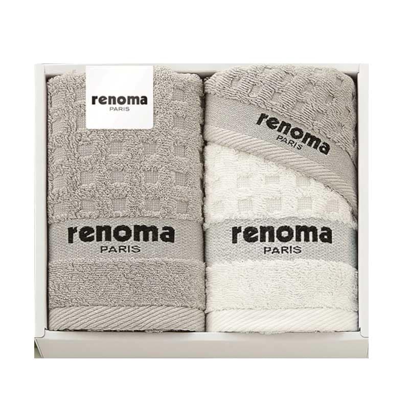 renoma フェイスタオル2P、タオルハンカチ