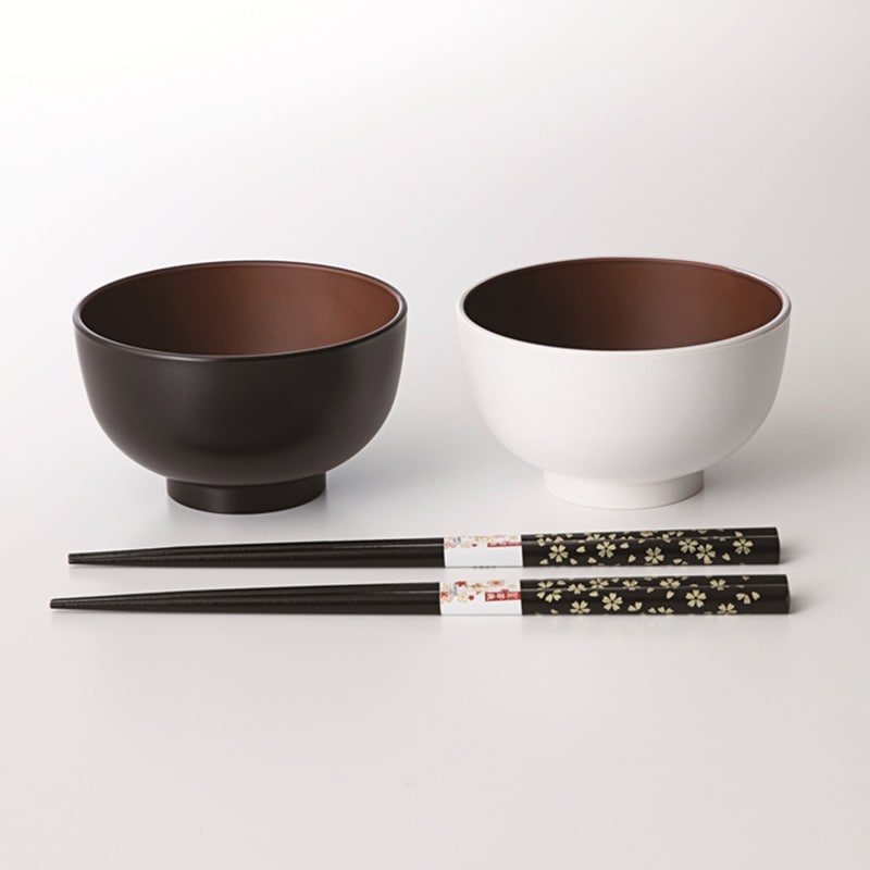 MAKOTOjapan ファミーユ レンジ汁椀ペア(箸付)